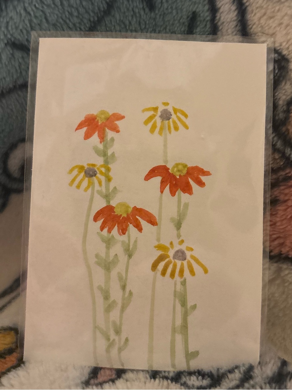ACEO ORIGINAL “Keep on Growing” -Wildflower WatercolorOrange & Yellow Flowers